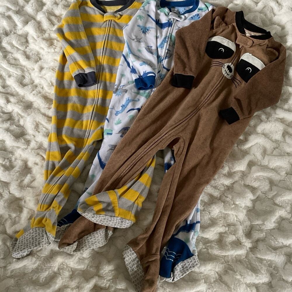 Lot of  3 size 24 month. Carter’s footed pajamas